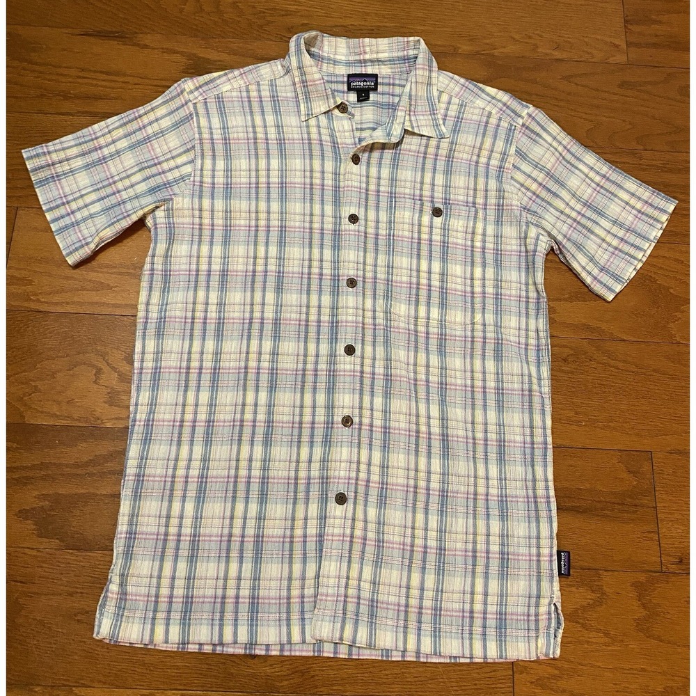 Patagonia Shirt Mens Small Easter Plaid Short Sleeve Button Down Organic Cotton
